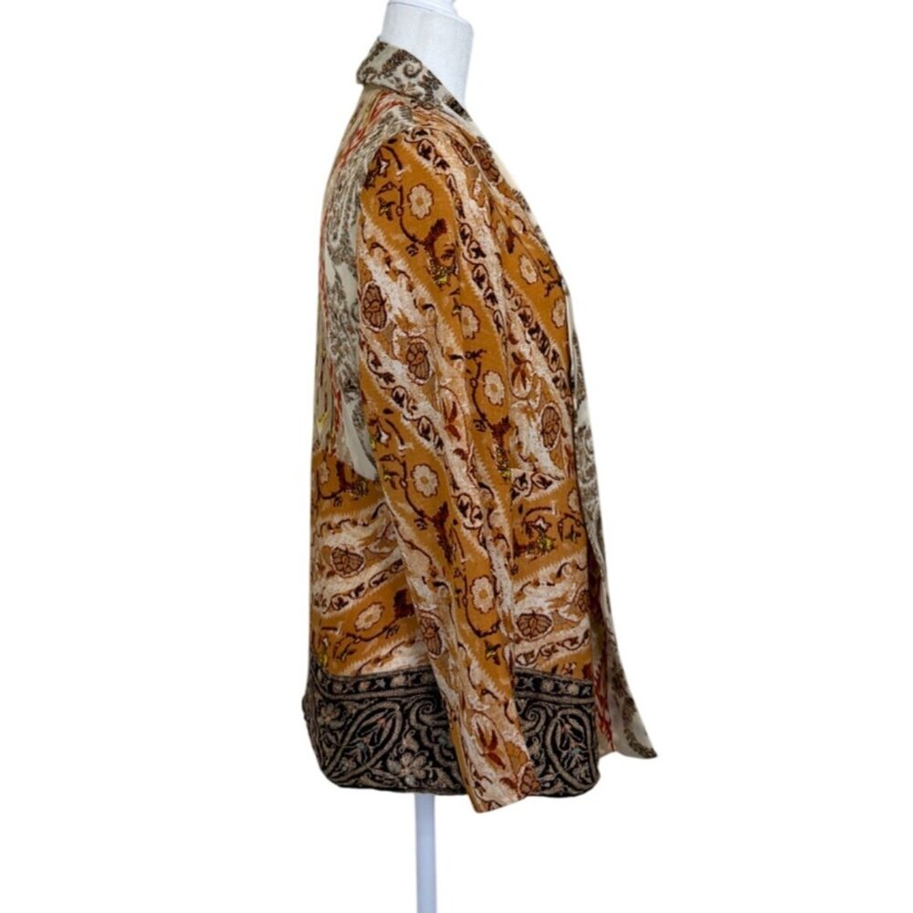 Anis A Womens Size M Kimono Paisley Open Jacket Boho - Picture 2 of 7